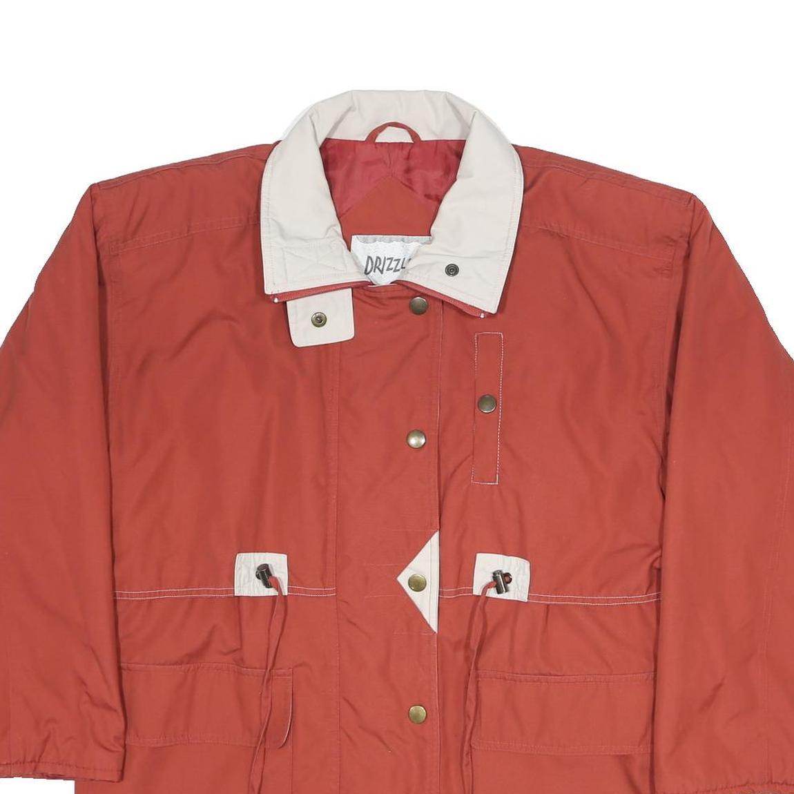 DRIZZLER Womens Rust & Cream Zip Jacket UK 14 Polyester Blend Casual Outdoor