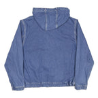 CARHARTT WIP Mens Blue Denim Hooded Jacket M Cotton Zip Up Stand-Up Collar