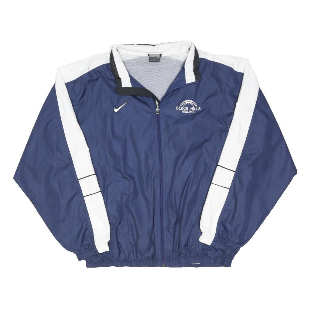 NIKE Mens Blue & White Black Hills Wolves Sports Zip Jacket L Polyester Blend