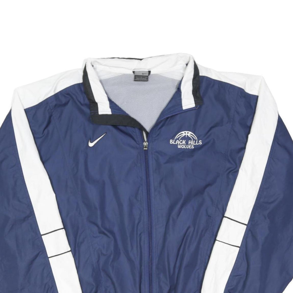 NIKE Mens Blue & White Black Hills Wolves Sports Zip Jacket L Polyester Blend