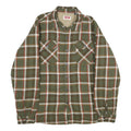 WRANGLER Mens Green & Brown Checked Jacket L Cotton Blend Button Closure