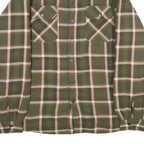 WRANGLER Mens Green & Brown Checked Jacket L Cotton Blend Button Closure