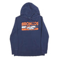 FANATICS Womens Navy Blue Broncos Pullover Hoodie M Cotton Blend Casual