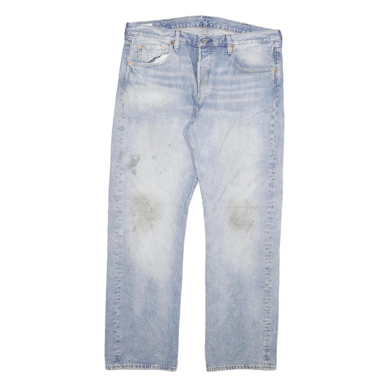 LEVI'S 501 Mens Jeans Blue Regular Straight Denim Light W38 L32 Classic Button