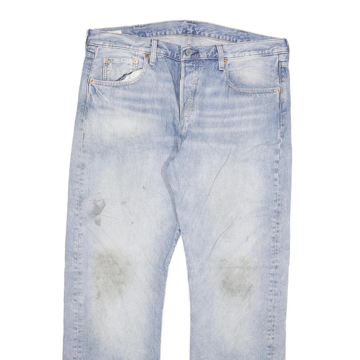 LEVI'S 501 Mens Jeans Blue Regular Straight Denim Light W38 L32 Classic Button