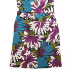 MONSOON Womens Black Blue & Purple Floral Day Cotton Blend Dress UK 14