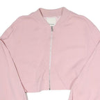 PINKO Womens Pink Bomber Jacket S Polyester Blend Plain Zip Casual Cropped