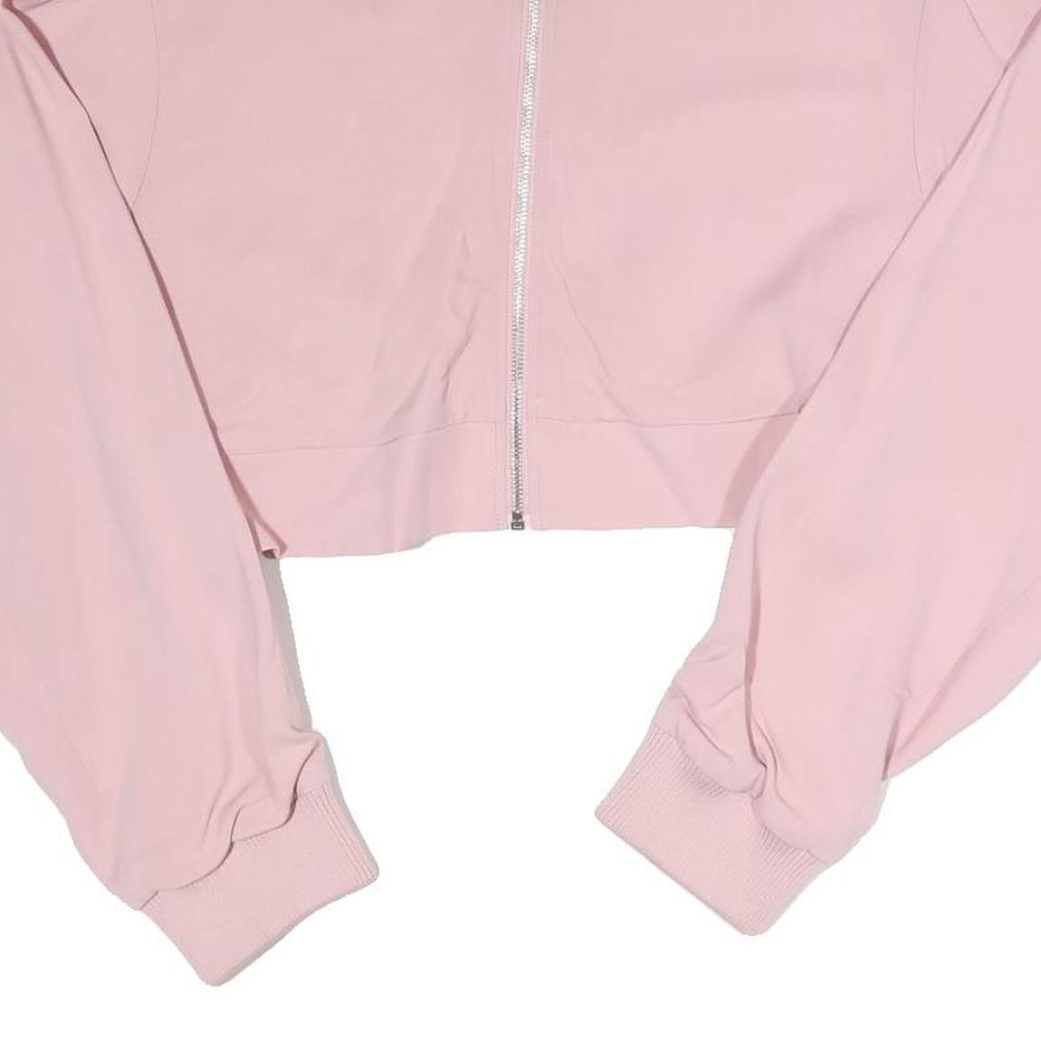 PINKO Womens Pink Bomber Jacket S Polyester Blend Plain Zip Casual Cropped