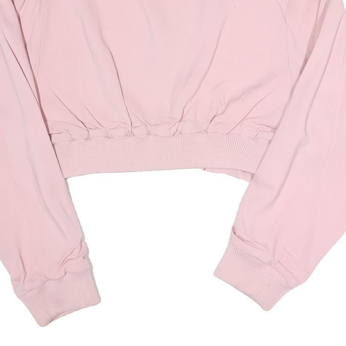 PINKO Womens Pink Bomber Jacket S Polyester Blend Plain Zip Casual Cropped