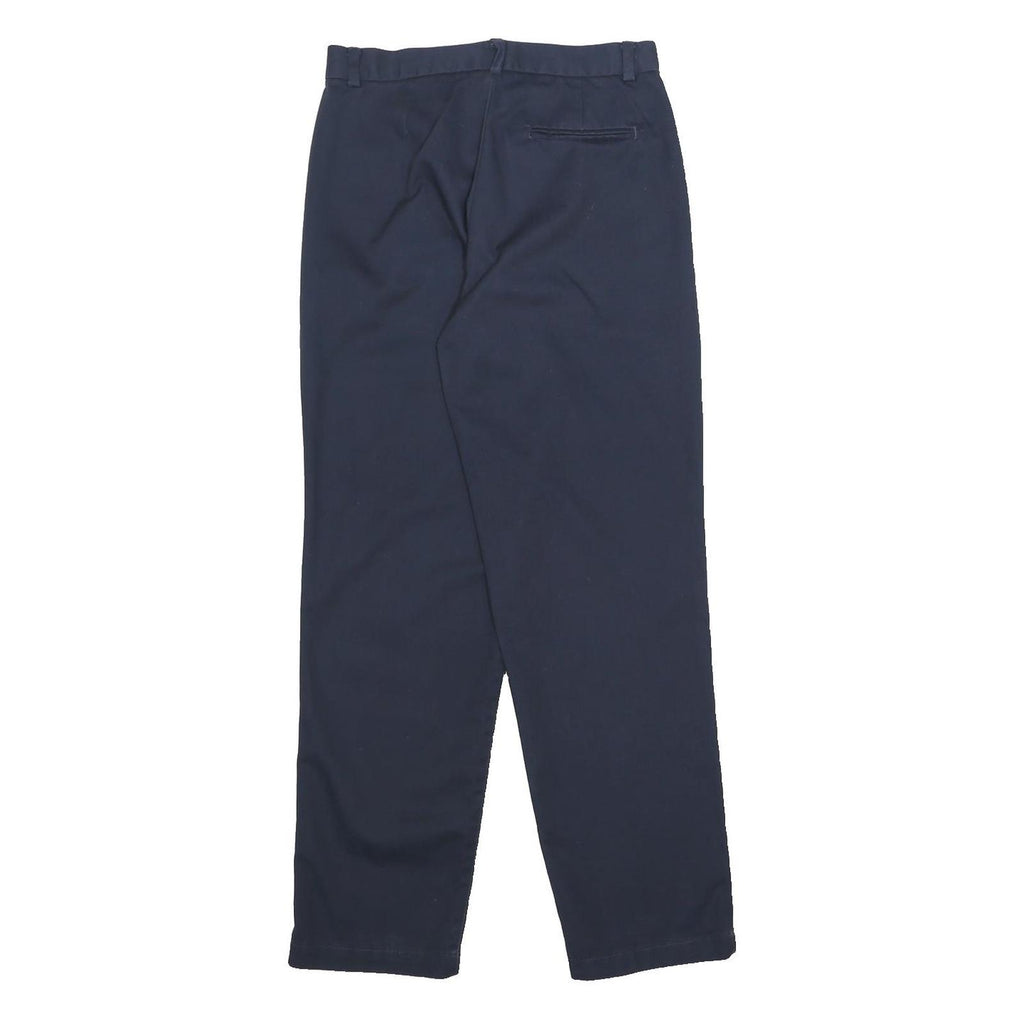 DOCKERS Womens Navy Cotton Regular Straight Trousers W26 L28 Classic Zip Pocket