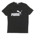 PUMA Mens Black Graphic T-Shirt S Short Sleeve Crew Neck Sport Casual