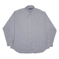 RALPH LAUREN Mens Blue & White Checked Shirt 2XL Cotton Long Sleeve Button Down
