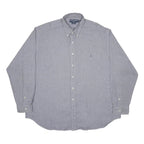RALPH LAUREN Mens Blue & White Checked Shirt 2XL Cotton Long Sleeve Button Down