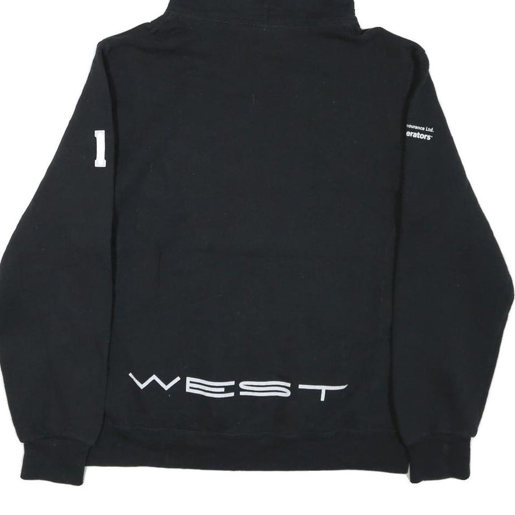 RUSSELL ATHLETIC Mens Black West Logo Pullover Hoodie M Cotton Blend
