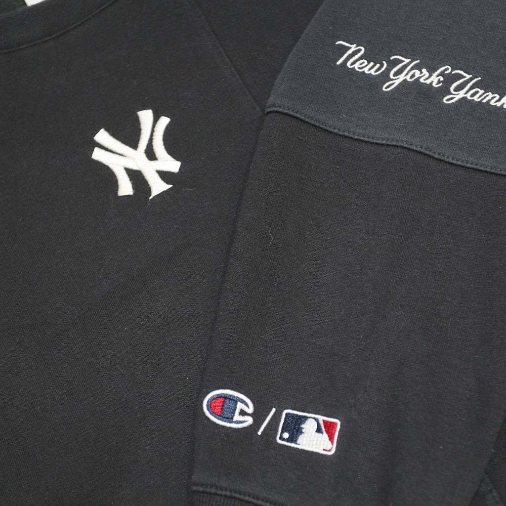 CHAMPION X MLB Womens Black & Dark Grey New York Yankees Crew Neck M Sweatshirt