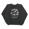 HANES Womens Black Texas Sweatshirt Crew Neck L Cotton Blend Pullover Casual