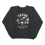 HANES Womens Black Texas Sweatshirt Crew Neck L Cotton Blend Pullover Casual
