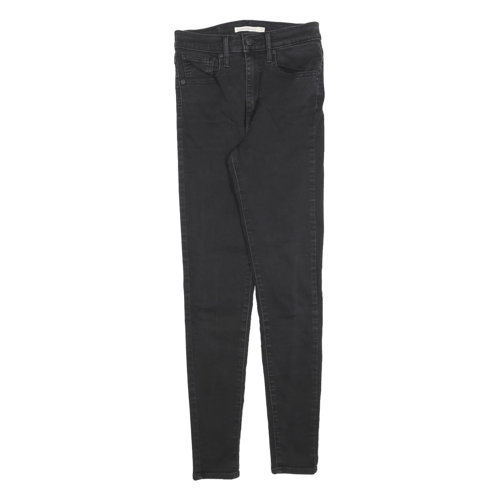 LEVI'S Womens Black Slim Skinny Denim Dark W27 L30 Cotton Blend Zip Jeans