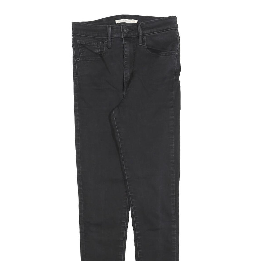 LEVI'S Womens Black Slim Skinny Denim Dark W27 L30 Cotton Blend Zip Jeans