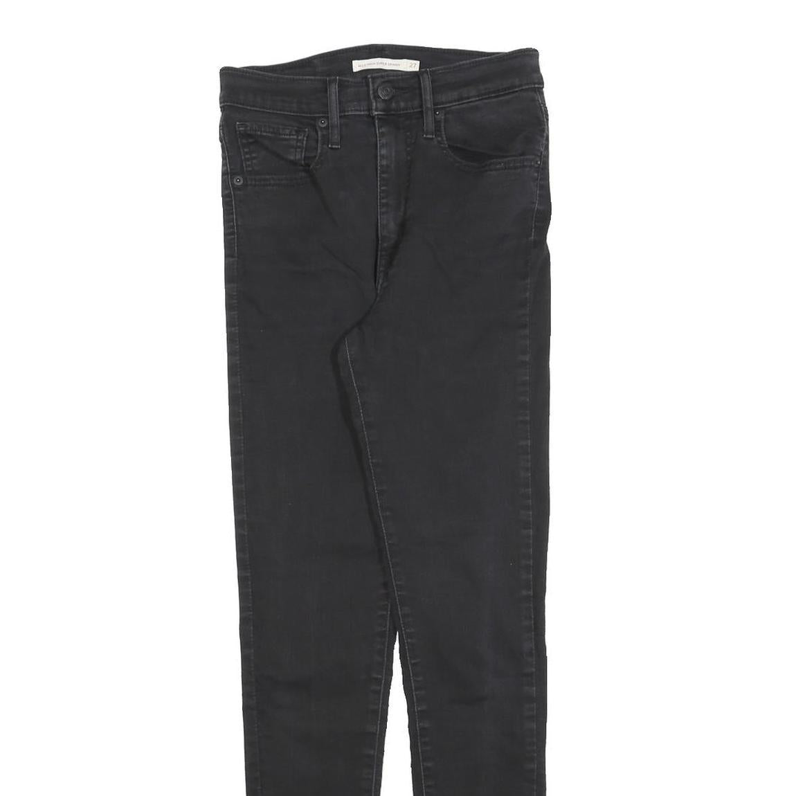 LEVI'S Womens Black Slim Skinny Denim Dark W27 L30 Cotton Blend Zip Jeans