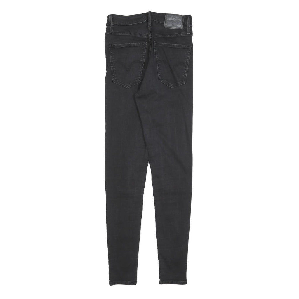 LEVI'S Womens Black Slim Skinny Denim Dark W27 L30 Cotton Blend Zip Jeans