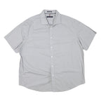TOMMY HILFIGER Mens Light Grey & White Polka Dot Shirt XL Button Short Sleeve
