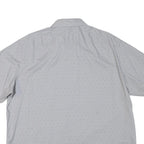TOMMY HILFIGER Mens Light Grey & White Polka Dot Shirt XL Button Short Sleeve