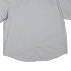 TOMMY HILFIGER Mens Light Grey & White Polka Dot Shirt XL Button Short Sleeve