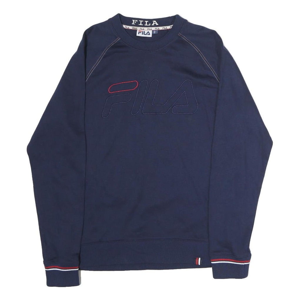 FILA Mens Navy Blue Crew Neck M Cotton Logo Sweatshirt