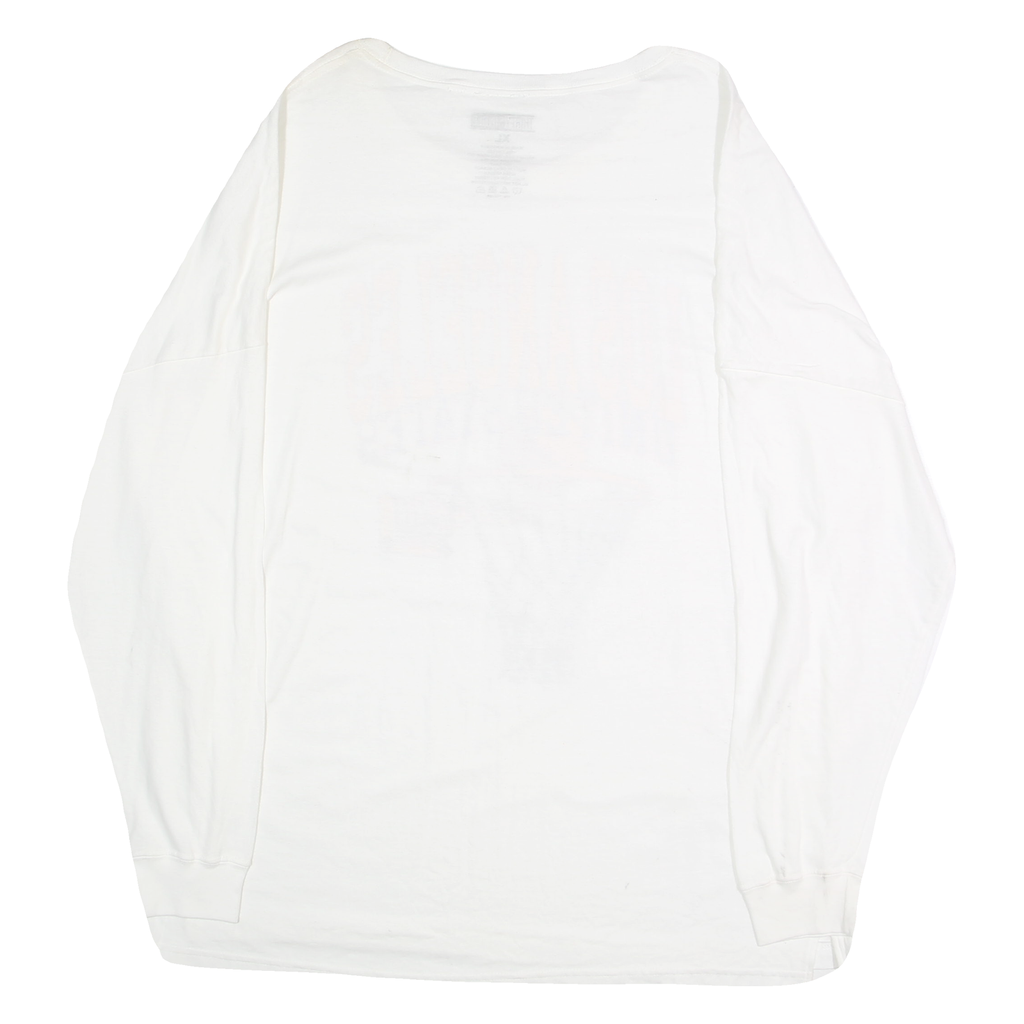 THIRTY SINGLE Mens White Los Angeles Basketball Graphic Long Sleeve Crew Neck XL