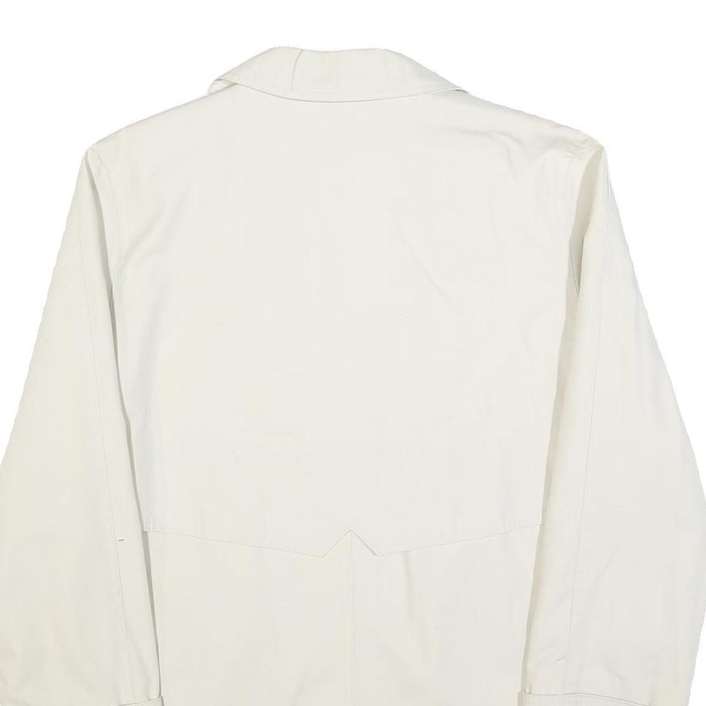 Womens Cream Button Jacket UK 14 Polyester Blend Plain Classic Long Sleeve