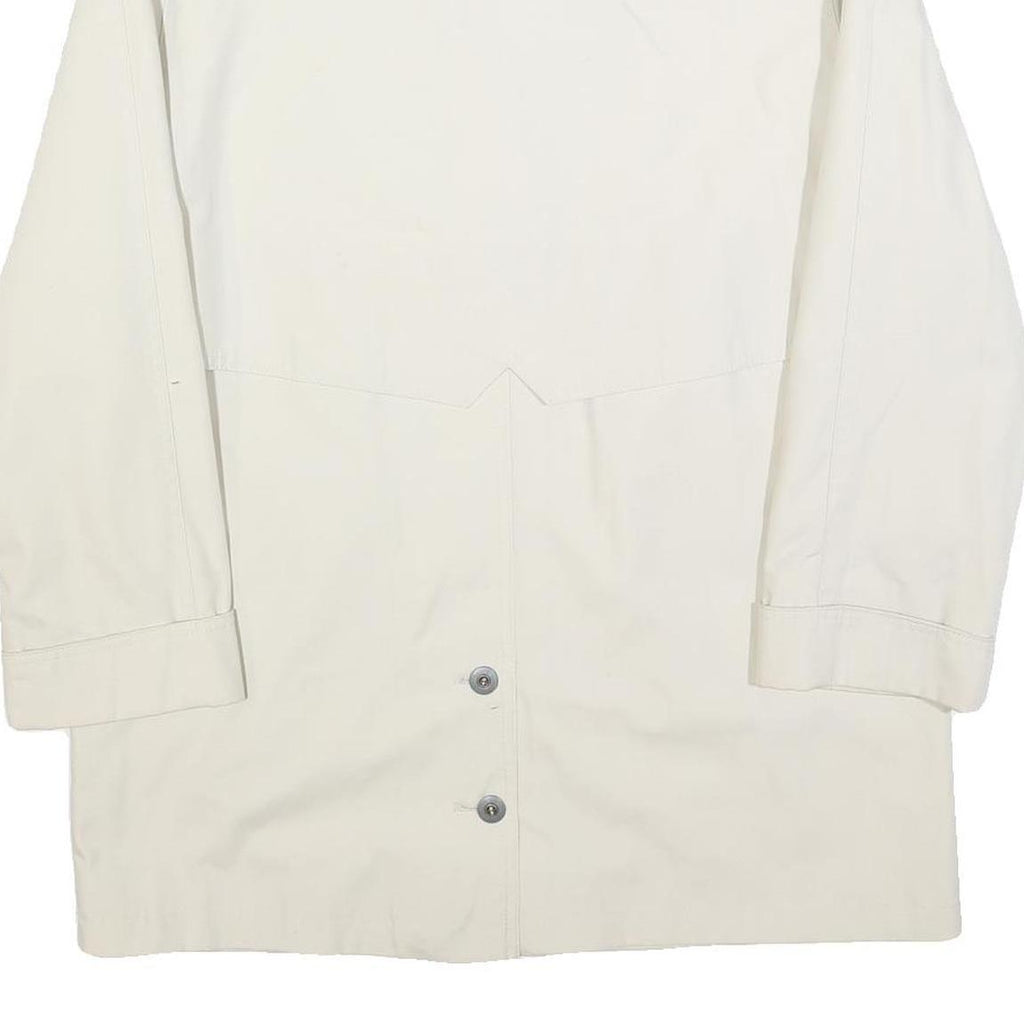 Womens Cream Button Jacket UK 14 Polyester Blend Plain Classic Long Sleeve