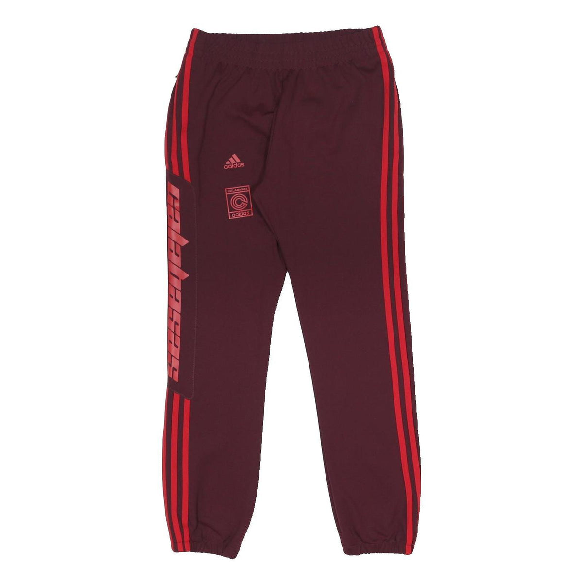 ADIDAS Yeezy Calabasas Mens Joggers Maroon & Red Slim XS W28 L28 Logo Print