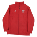 ADIDAS Mens Red Davenport University Soccer Zip Jacket L Polyester Blend Plain