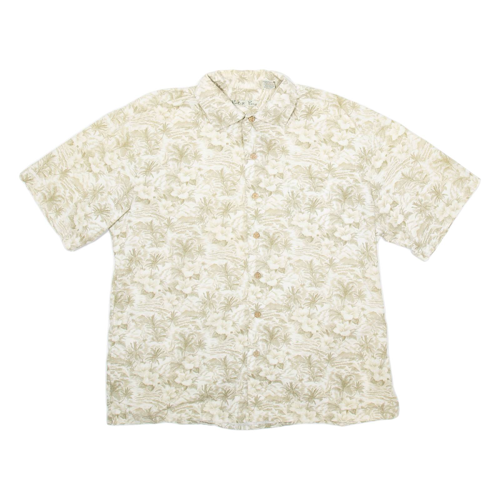 BATIK BAY Mens Hawaiian Shirt Beige Floral L