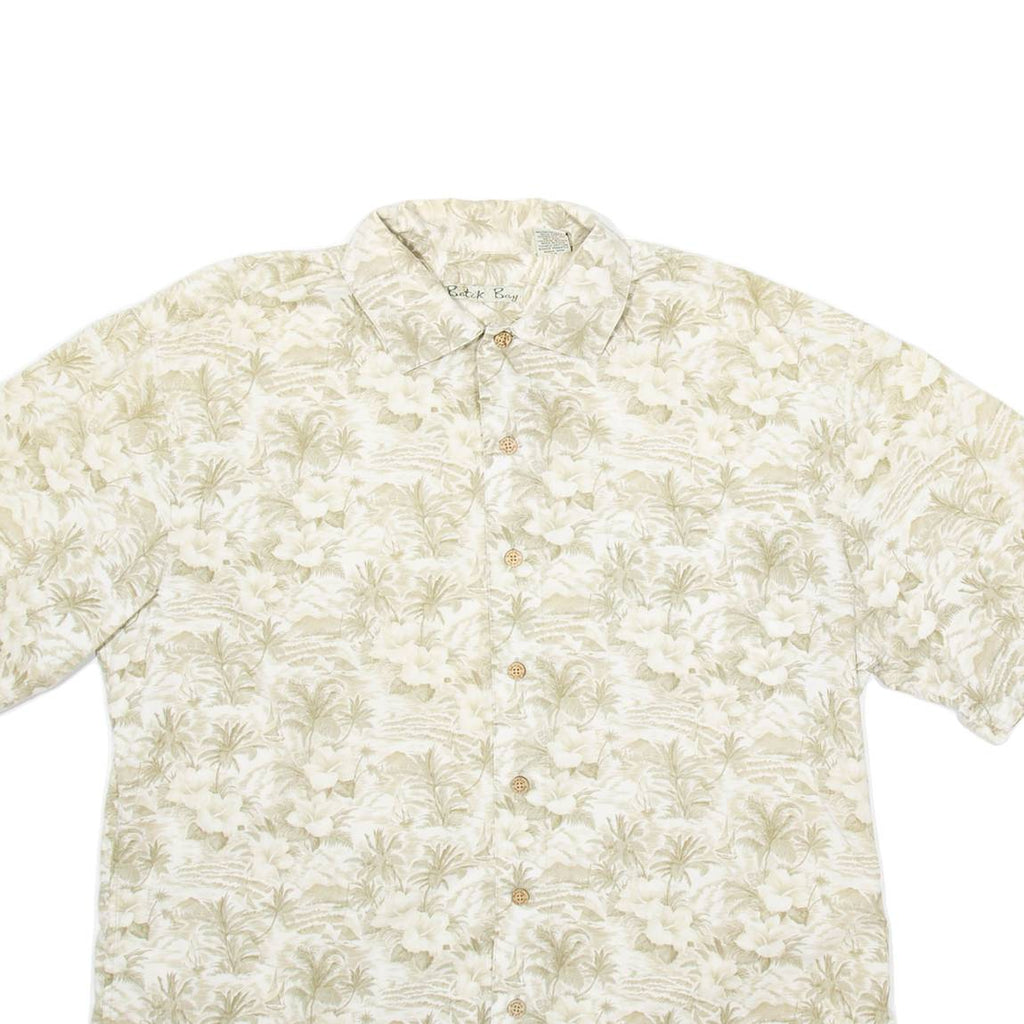 BATIK BAY Mens Hawaiian Shirt Beige Floral L