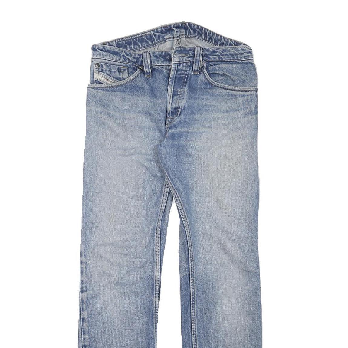 DIESEL Mens Jeans Blue Slim Straight Denim Light W28 L28 Stylish Cotton Blend