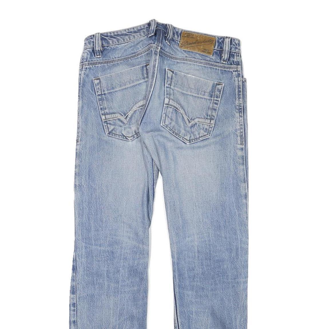 DIESEL Mens Jeans Blue Slim Straight Denim Light W28 L28 Stylish Cotton Blend