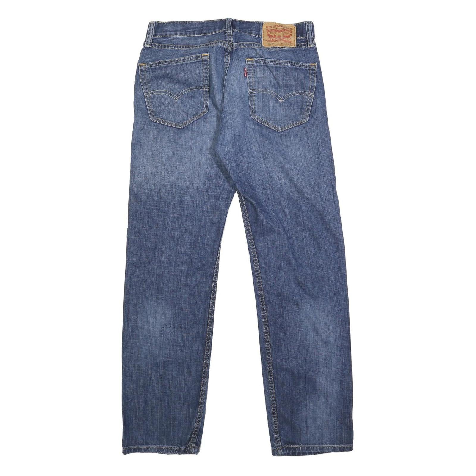 LEVI'S 505 Mens Jeans Blue Regular Straight Denim Medium W32 L32 Classic Zip