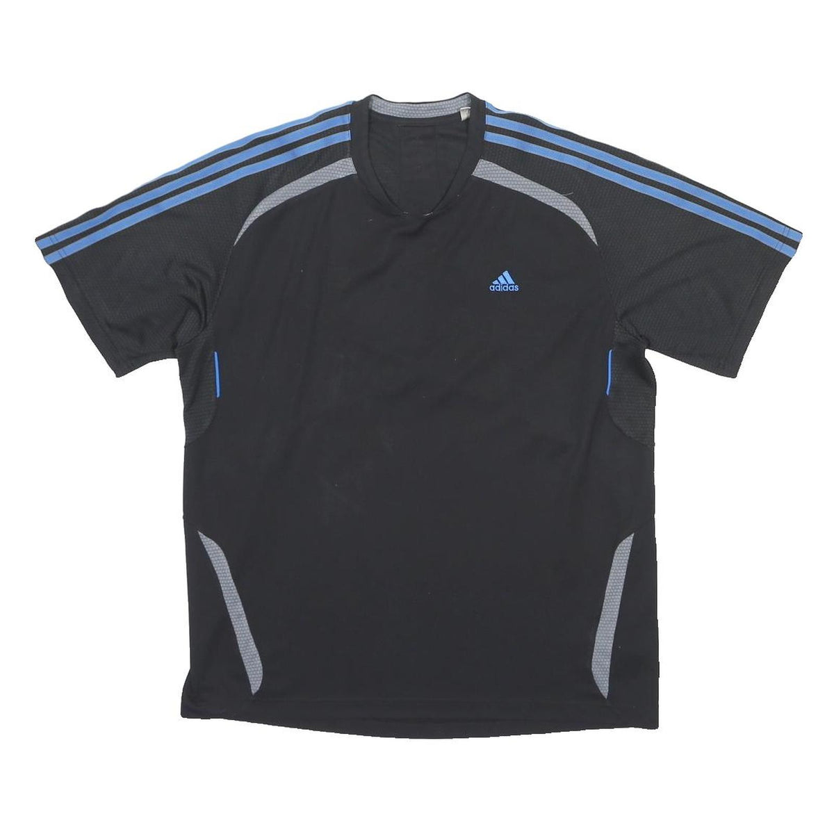 ADIDAS Mens Black Blue Graphic T-Shirt M Short Sleeve Crew Neck Sportswear