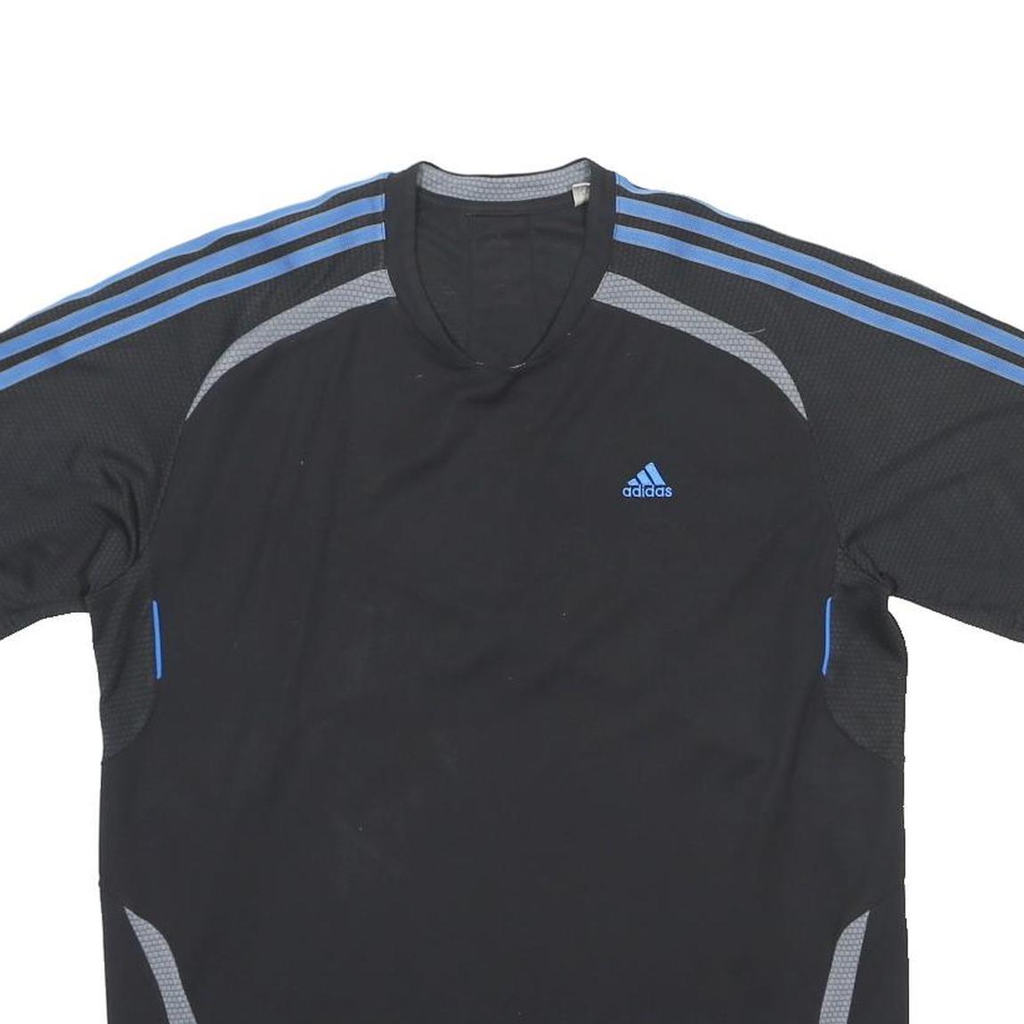 ADIDAS Mens Black Blue Graphic T-Shirt M Short Sleeve Crew Neck Sportswear