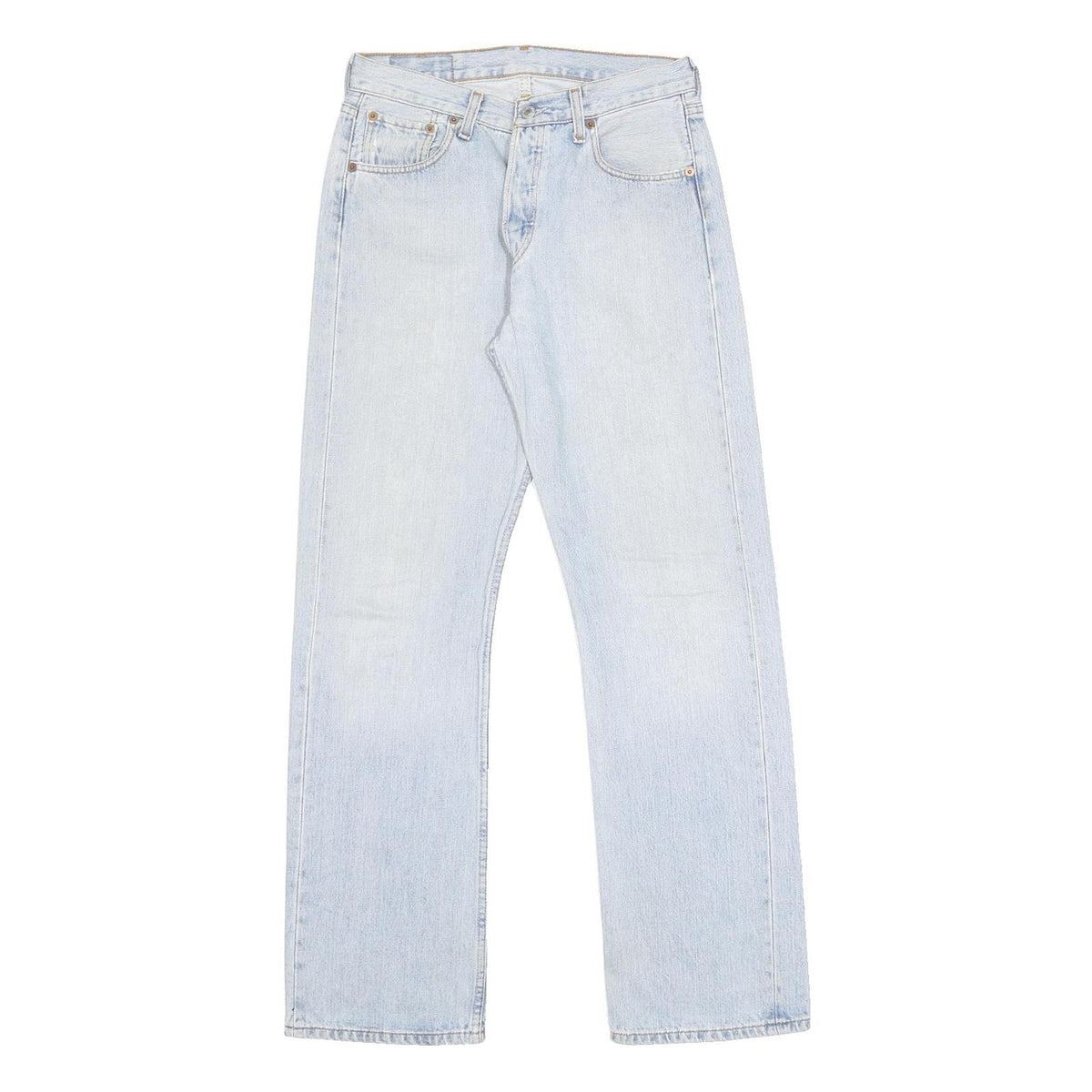 LEVI'S 501 Mens Jeans Blue Regular Straight Denim Light W30 L32 Classic Fit