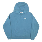 FILA Womens Blue Pullover Hoodie M Cotton Blend Drawstring Hood Casual
