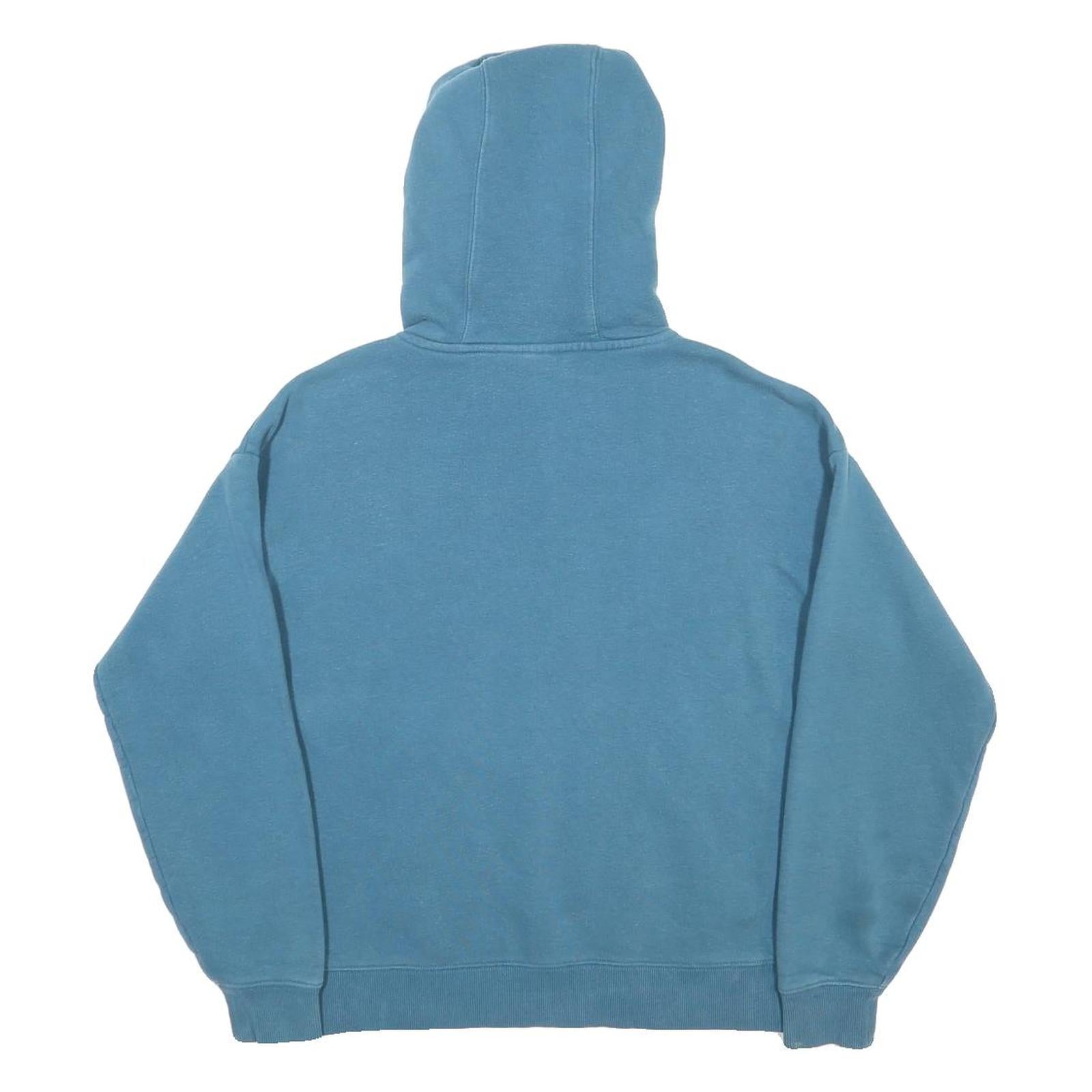 FILA Womens Blue Pullover Hoodie M Cotton Blend Drawstring Hood Casual