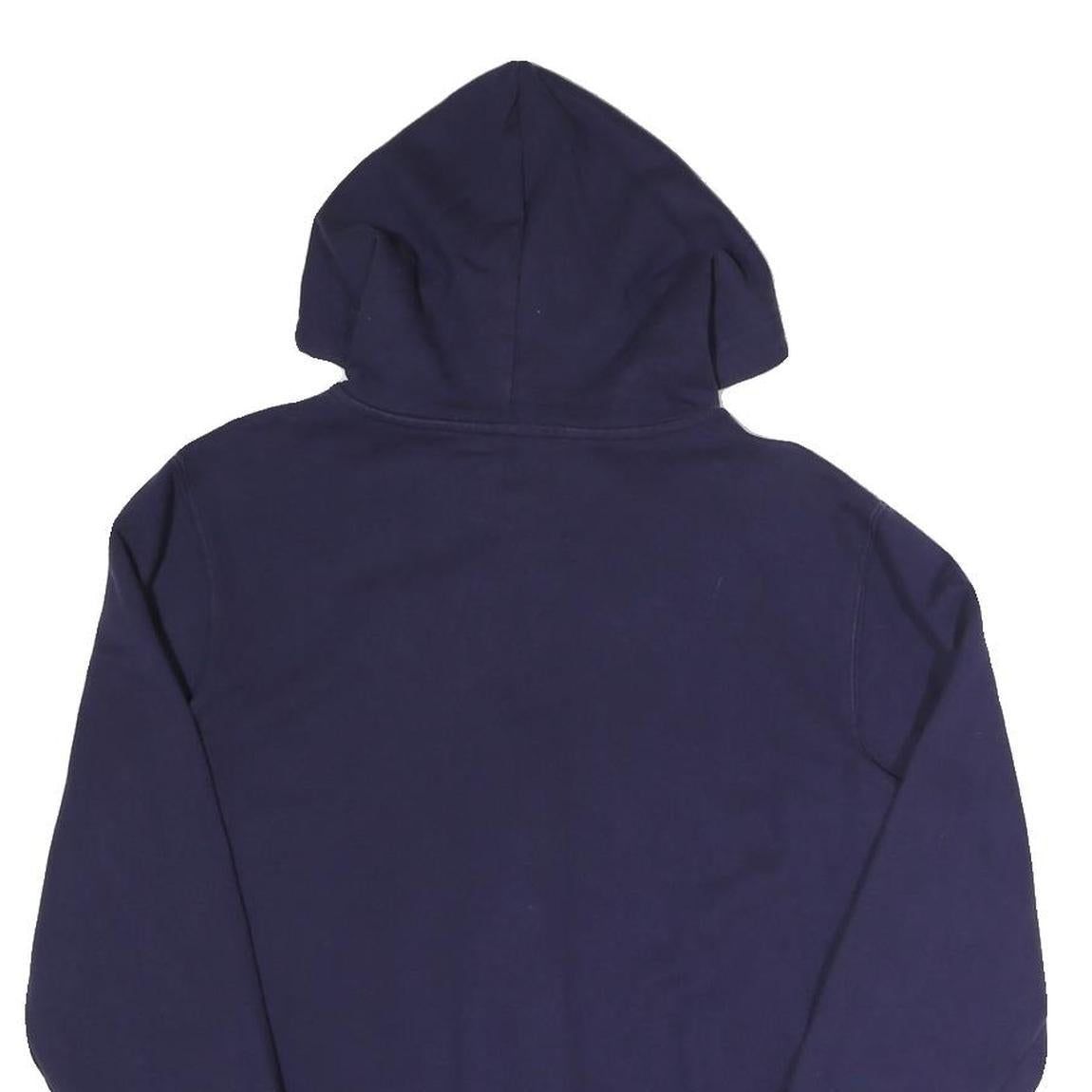 CHAMPION Womens Navy Full Zip Hoodie S Cotton Blend Drawstring Pocket