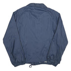 Mens Navy Blue Nylon Jacket L Button Closure Plain Lightweight Casual
