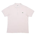 LACOSTE Mens White Short Sleeve Plain S Cotton Polo Shirt Classic Fit
