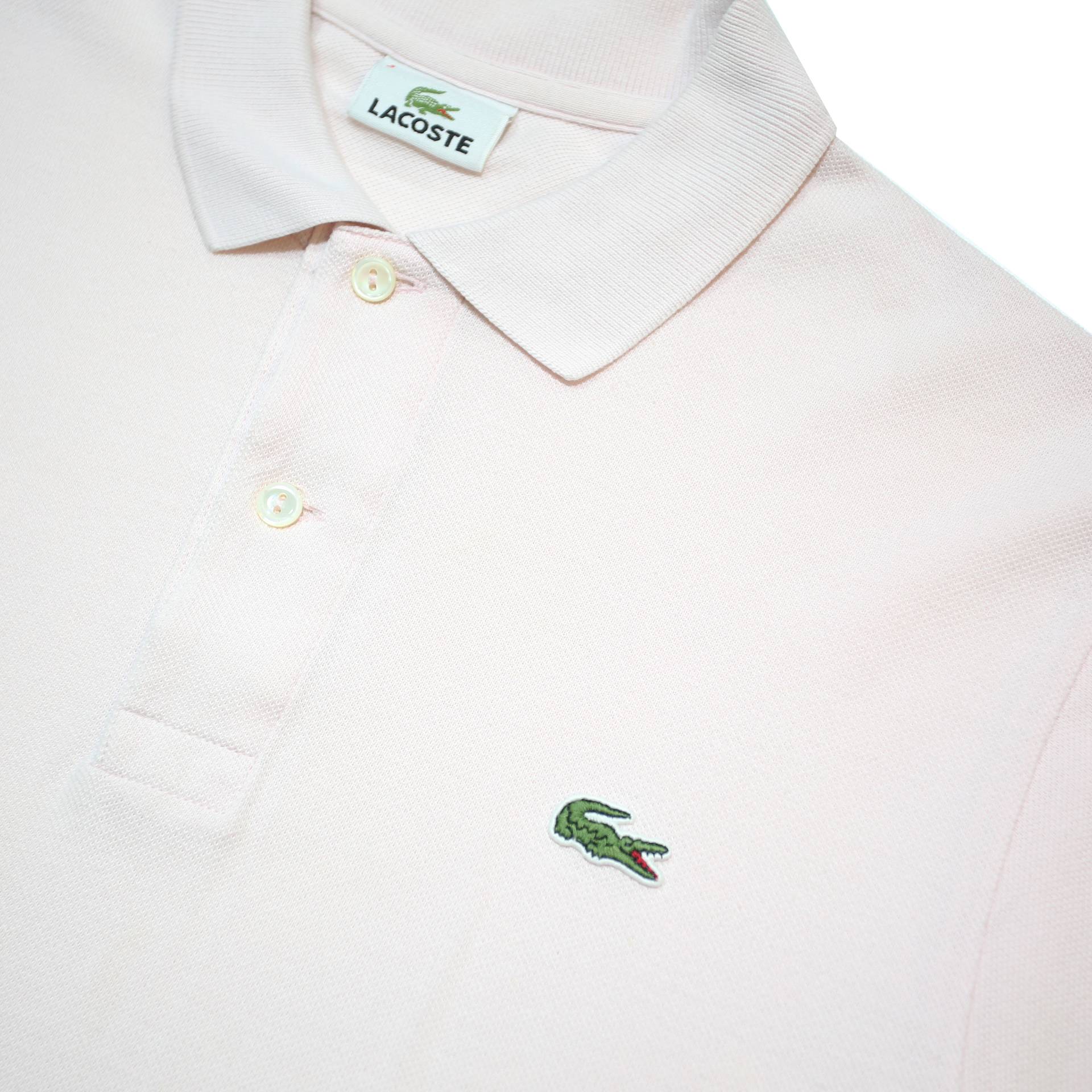 LACOSTE Mens White Short Sleeve Plain S Cotton Polo Shirt Classic Fit