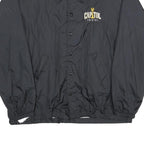 TRI-MARK Mens Black XL Nylon Coach Jacket Plain Button Closure Casual