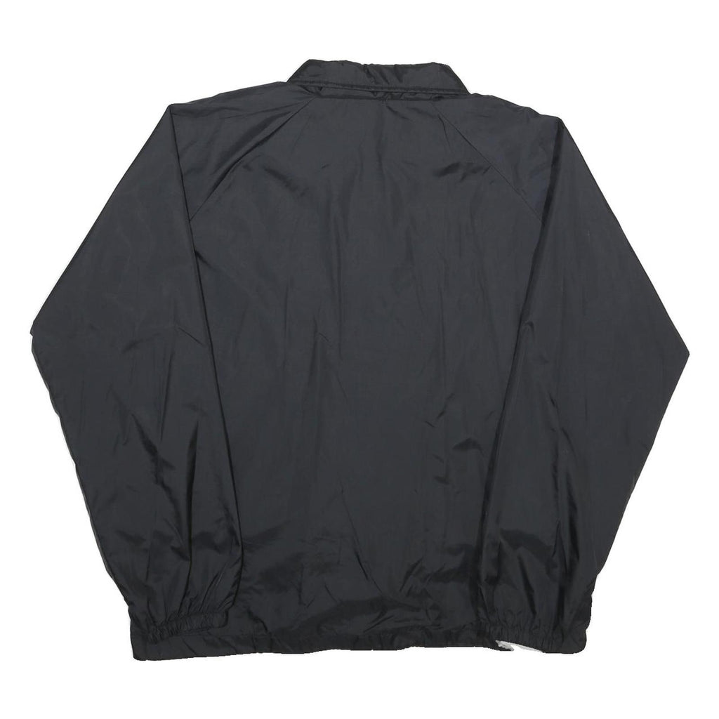 TRI-MARK Mens Black XL Nylon Coach Jacket Plain Button Closure Casual